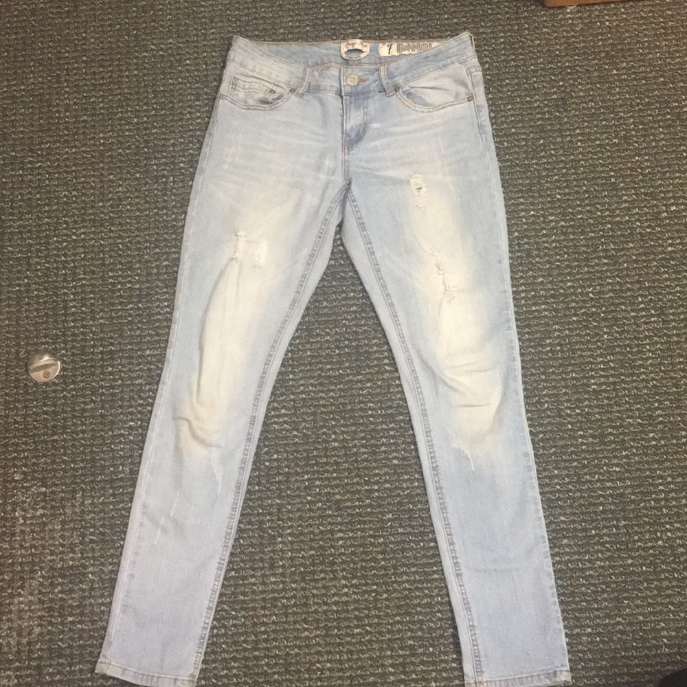 Ripped Blue Skinny Jeans